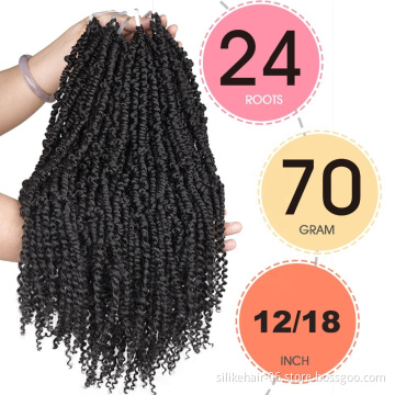 passion  Braiding spring Hair Extension Crochet twist Hair  18'' 24strands Jumpy Wand Curl Jamaican Bounce bug bundles Synthetic